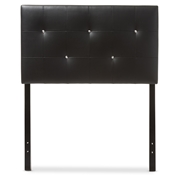 Baxton Studio Kirchem Modern and Contemporary Black Faux Leather Upholstered Twin Size Headboard